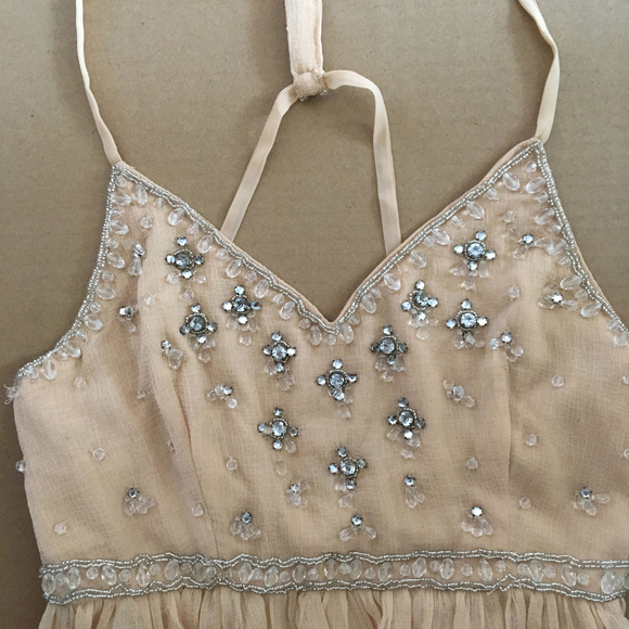 UO “Snow Queen” beaded nude mini-dress — BNWT - Picture 7 of 8